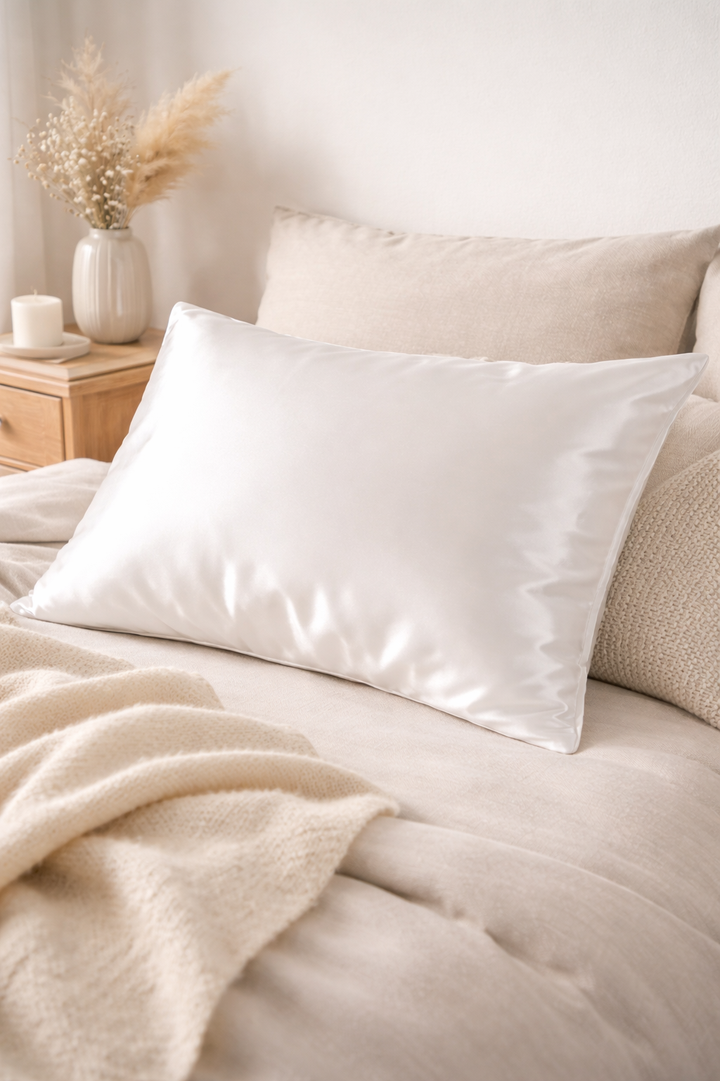 Taie d'oreiller en satin