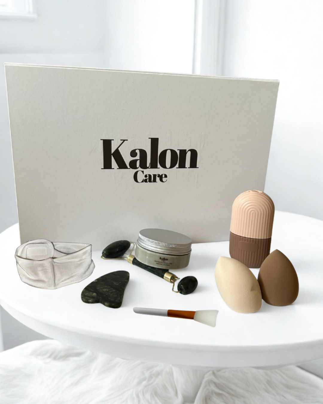 box femme visage, rituel beauté, masque kalon care, beauty blender, gush, applicateur, glace visage, bandeau velours, box aimantée 